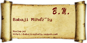 Babaji Mihály névjegykártya